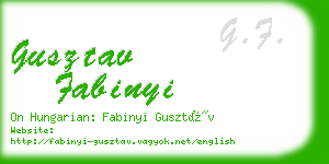 gusztav fabinyi business card